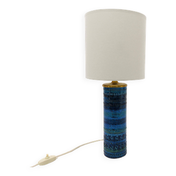 Lampe rouleau bleu Rimini Aldo Londi pour Bitossi 1960