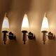 3 vintage chrome and Murano glass wall lamps, 70s
