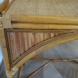 Vintage console/desk made of natural woven rattan, 1960s