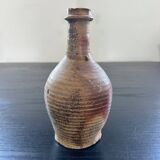Striated stoneware soliflore vase