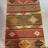 Kilim cotton and burlap carpet - 90cm x 160cm