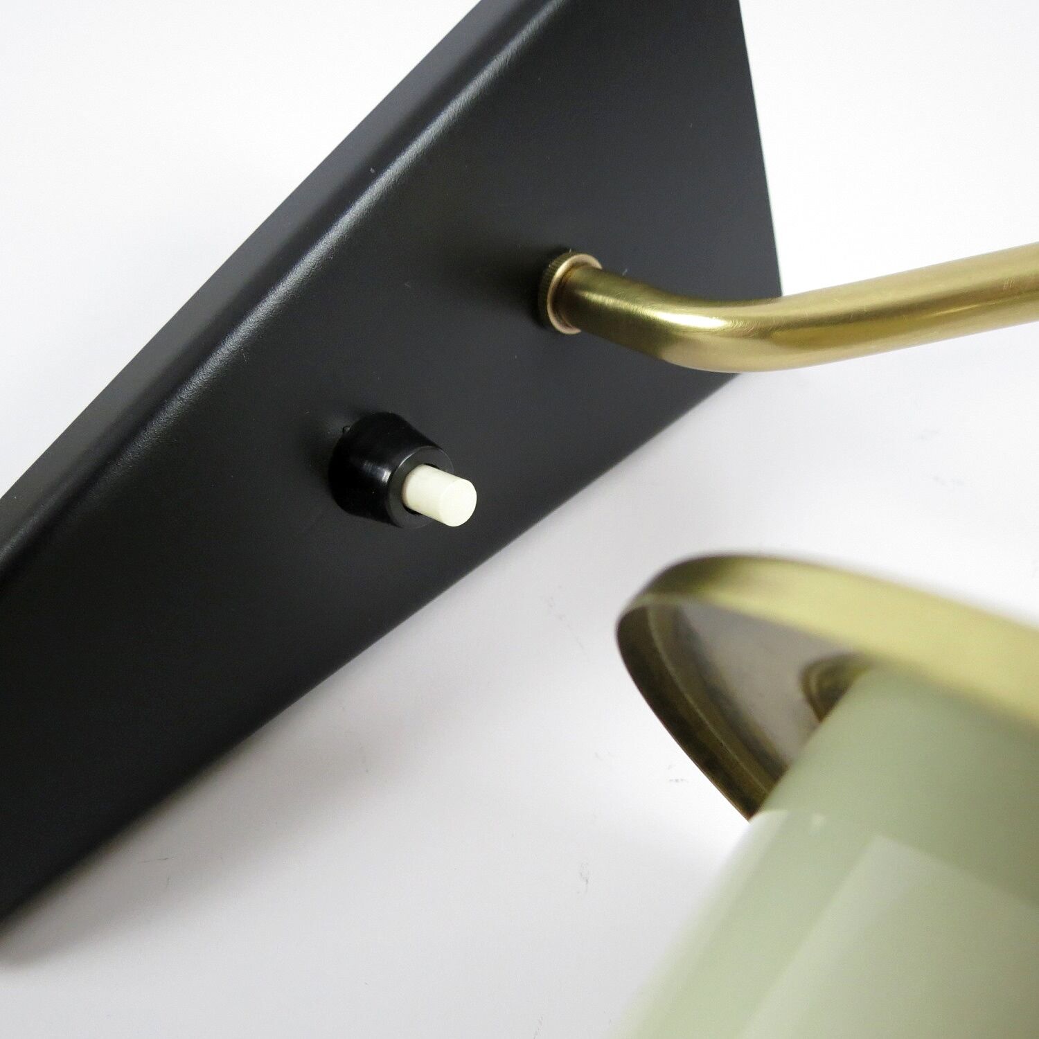 Set of 2 brass and glass wall lamps, 1950s