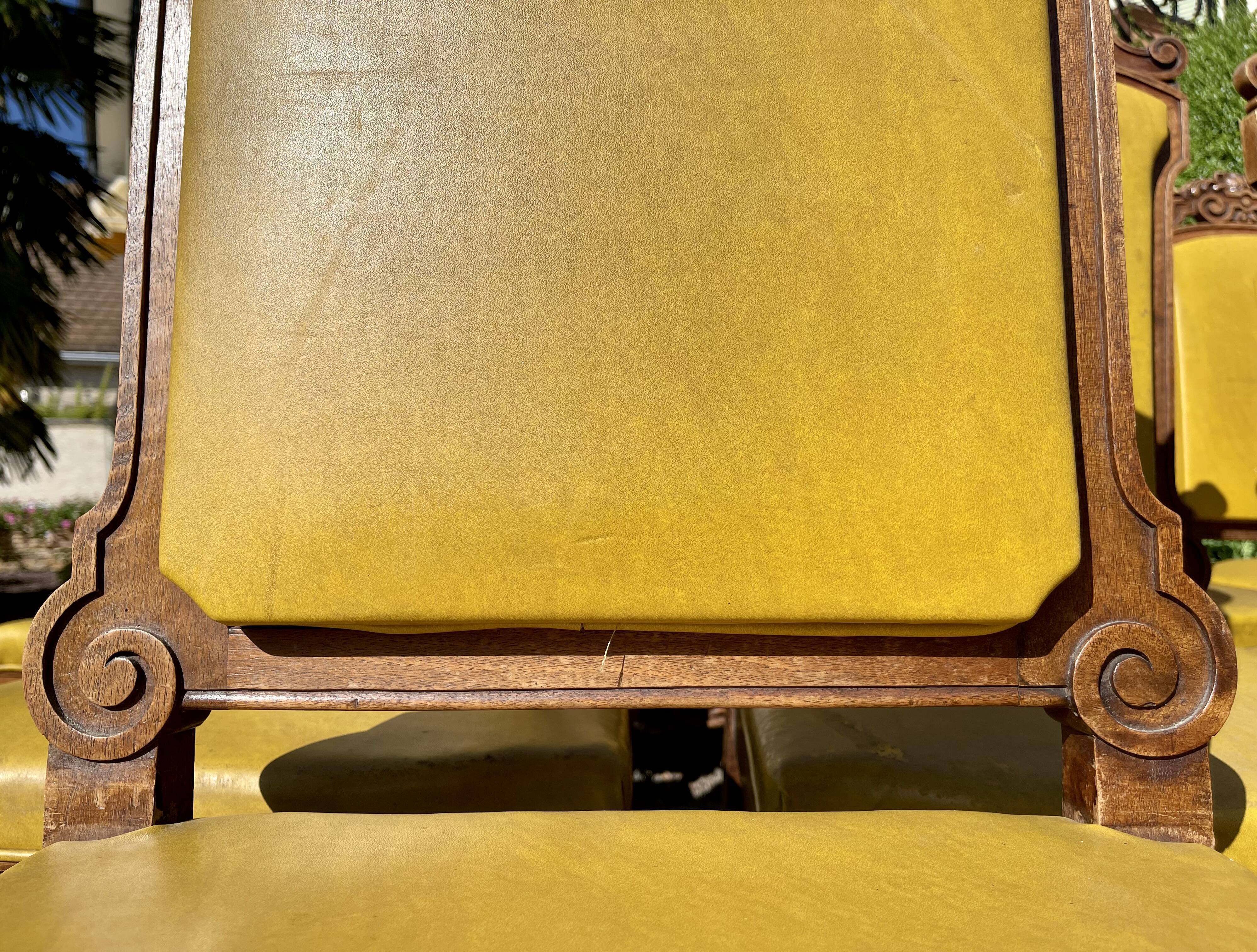 Suite 9 Walnut Chairs Napoleon III Era - XIXth