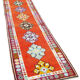 Handmade unique oriental orange runner rug 82 cm x 375 cm