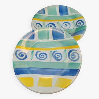 Duo plates geometric patterns pastels
