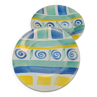 Duo plates geometric patterns pastels