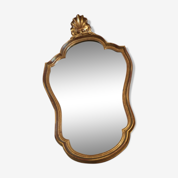 Miroir doré baroque coquille 73x41cm