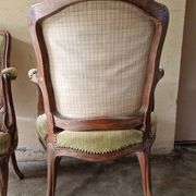 Pair of Louis XV style cabriolet armchairs in molded wood - 19th century