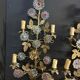 Important Pair of Church or Chapel Wall Lights in Gilded Brass and Glass, Late 19th Century, H 70 Cm