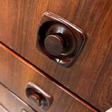 Vintage wooden bar cabinet with chrome frame