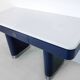 Table bleue vintage de style moderne du milieu du siècle avec plateau en marbre blanc