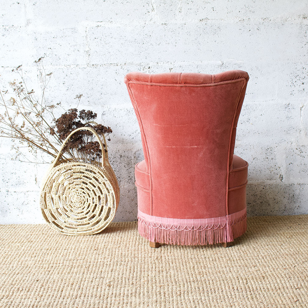 Driver boudoir pink velvet armchair