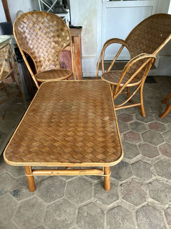 Fauteuils dit ''corbusier'' et sa table basse