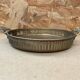 Antique openwork brass serving tray + flower handles vintage kitchen