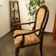 Antique Queen Anne Revival Carver Armchair with Floral Tapestry Upholstery