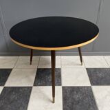 Black formica round coffee table 1960s
