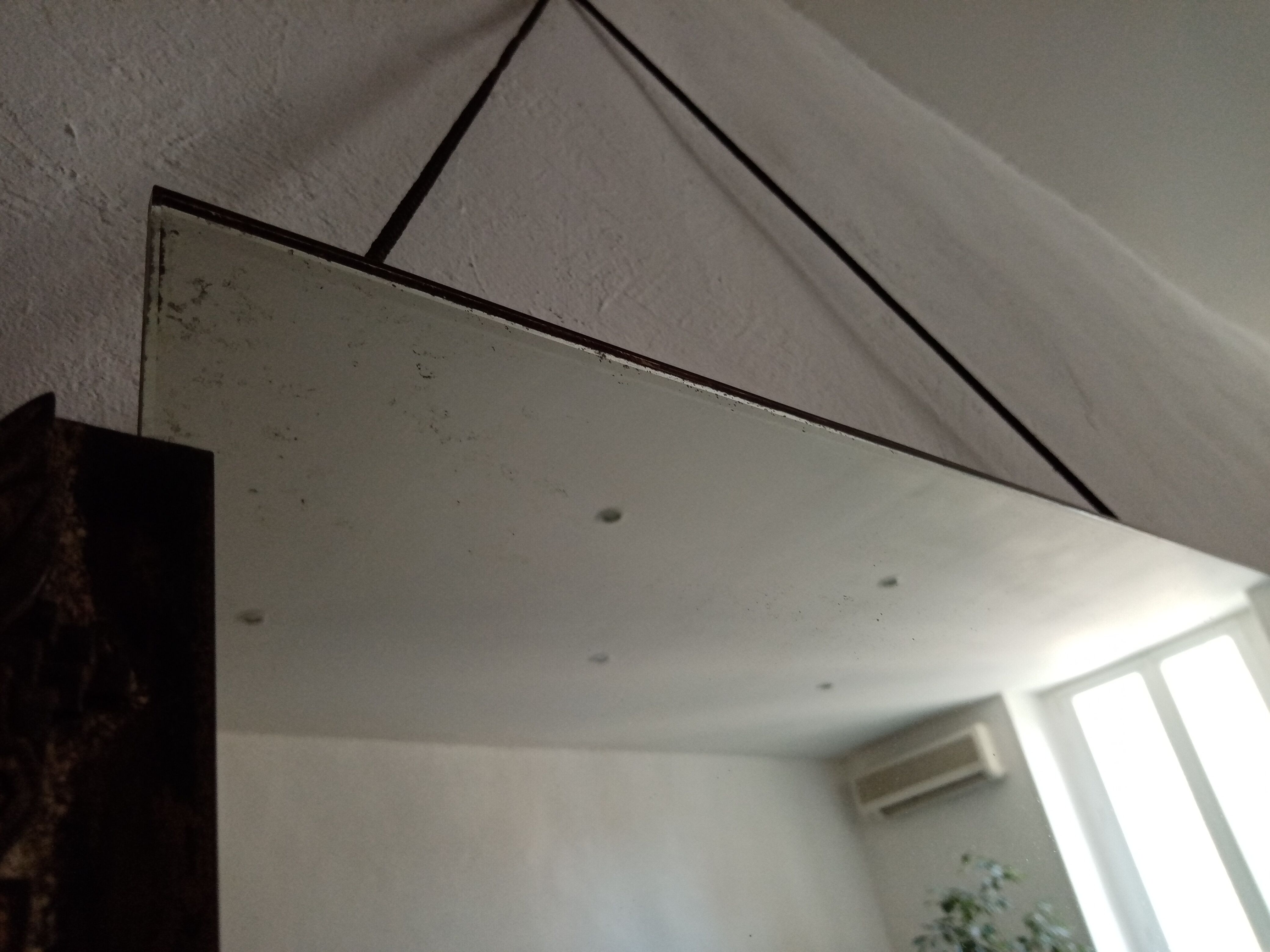 Old Art Deco mirror metal pompoms 45x75cm