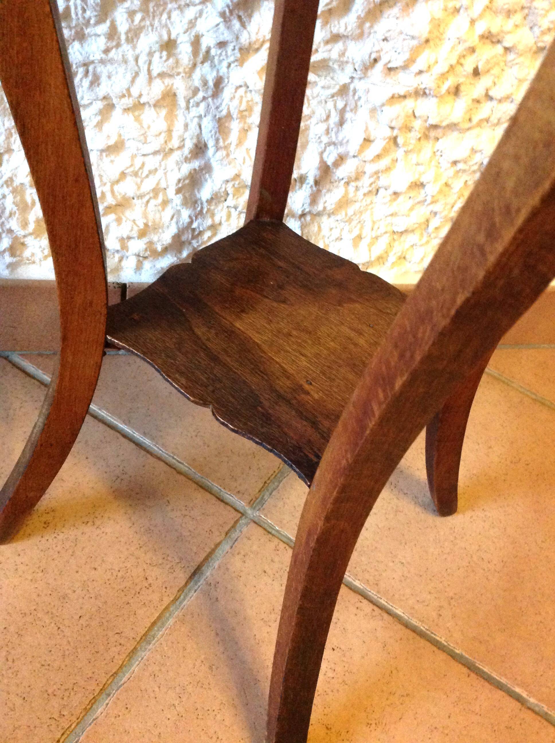 Round wooden plant holder / 40s-50s