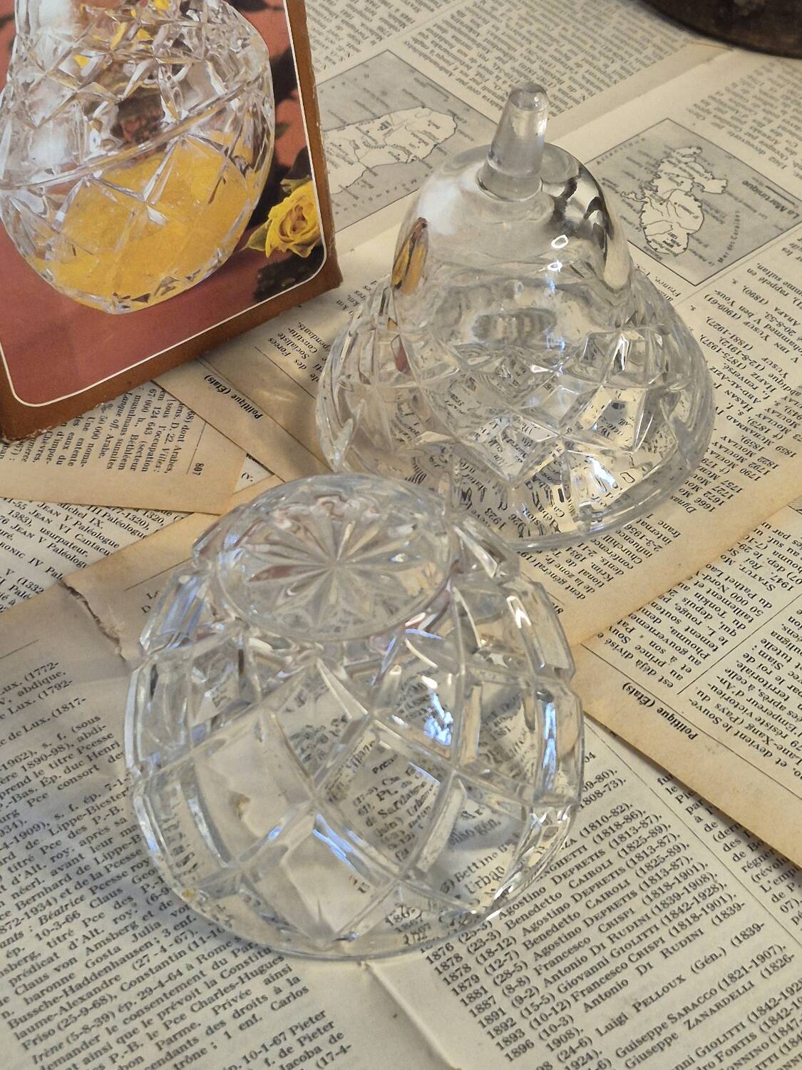 Crystal pear candy bowl