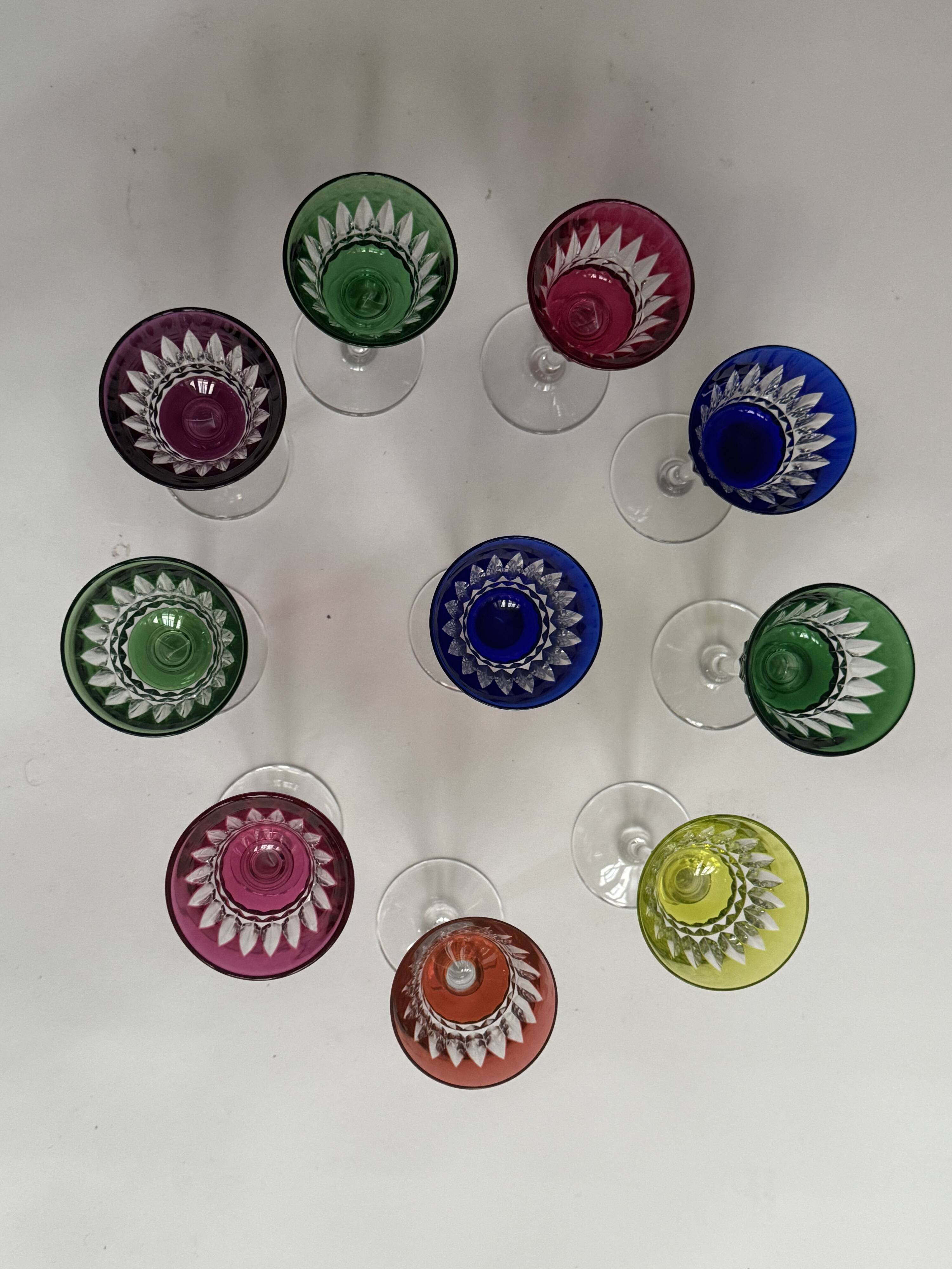 10 Rhine glasses in Baccarat crystal, Piccadilly model.