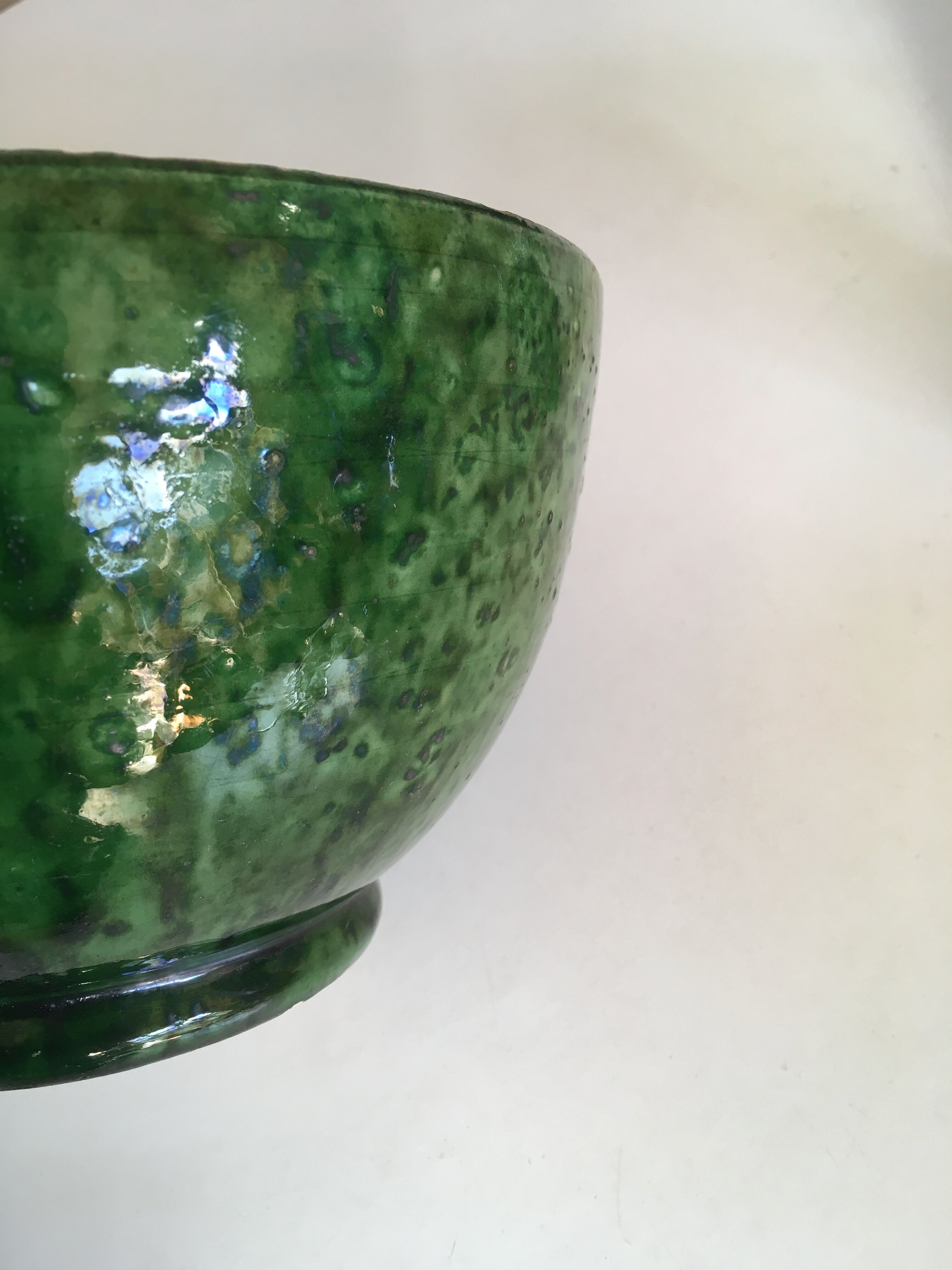 Foucard Jourdan Vallauris green glazed earth bowl 50
