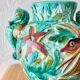Spanish ceramic vase aquatic decoration