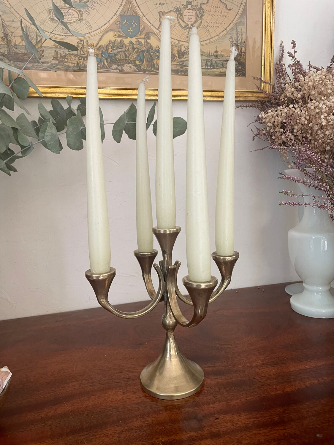 Brutalist solid brass candlestick