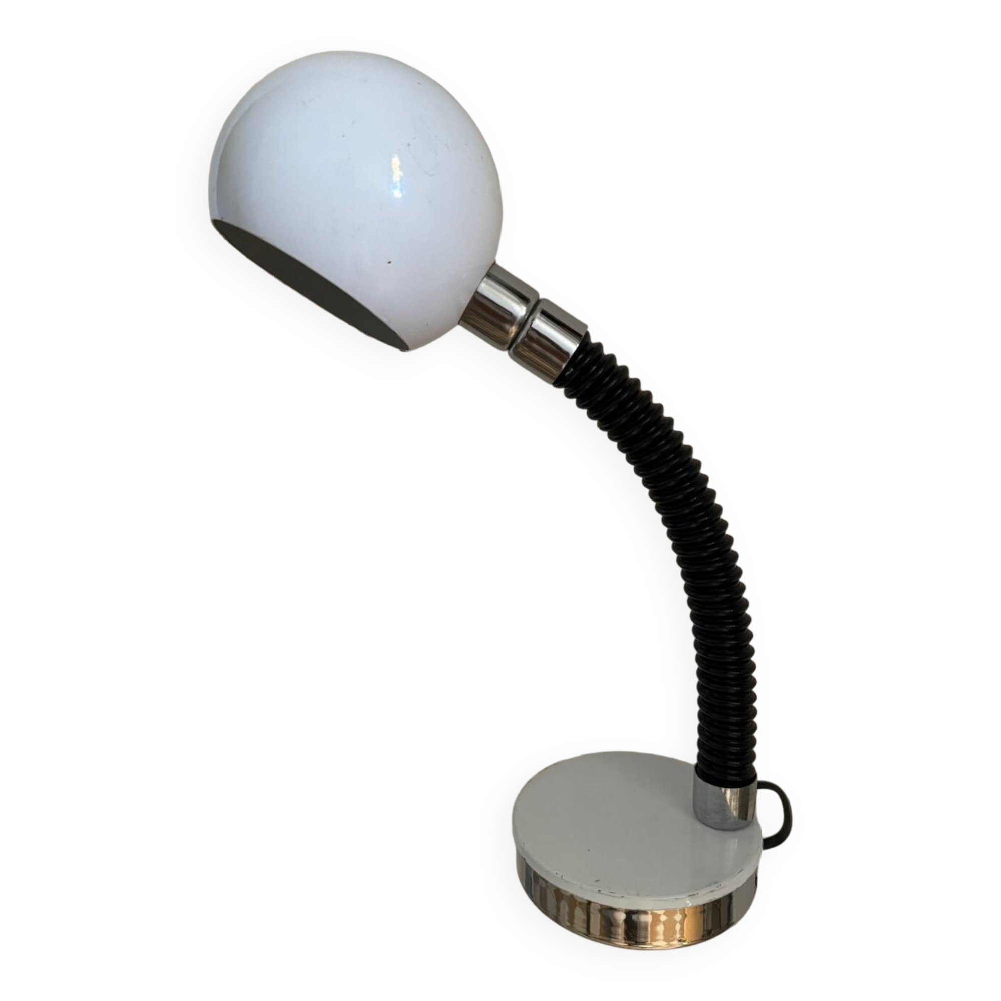 Lampe de bureau Eyeball blanche années 70