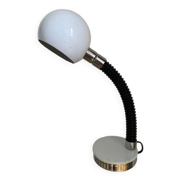 Lampe de bureau Eyeball blanche années 70