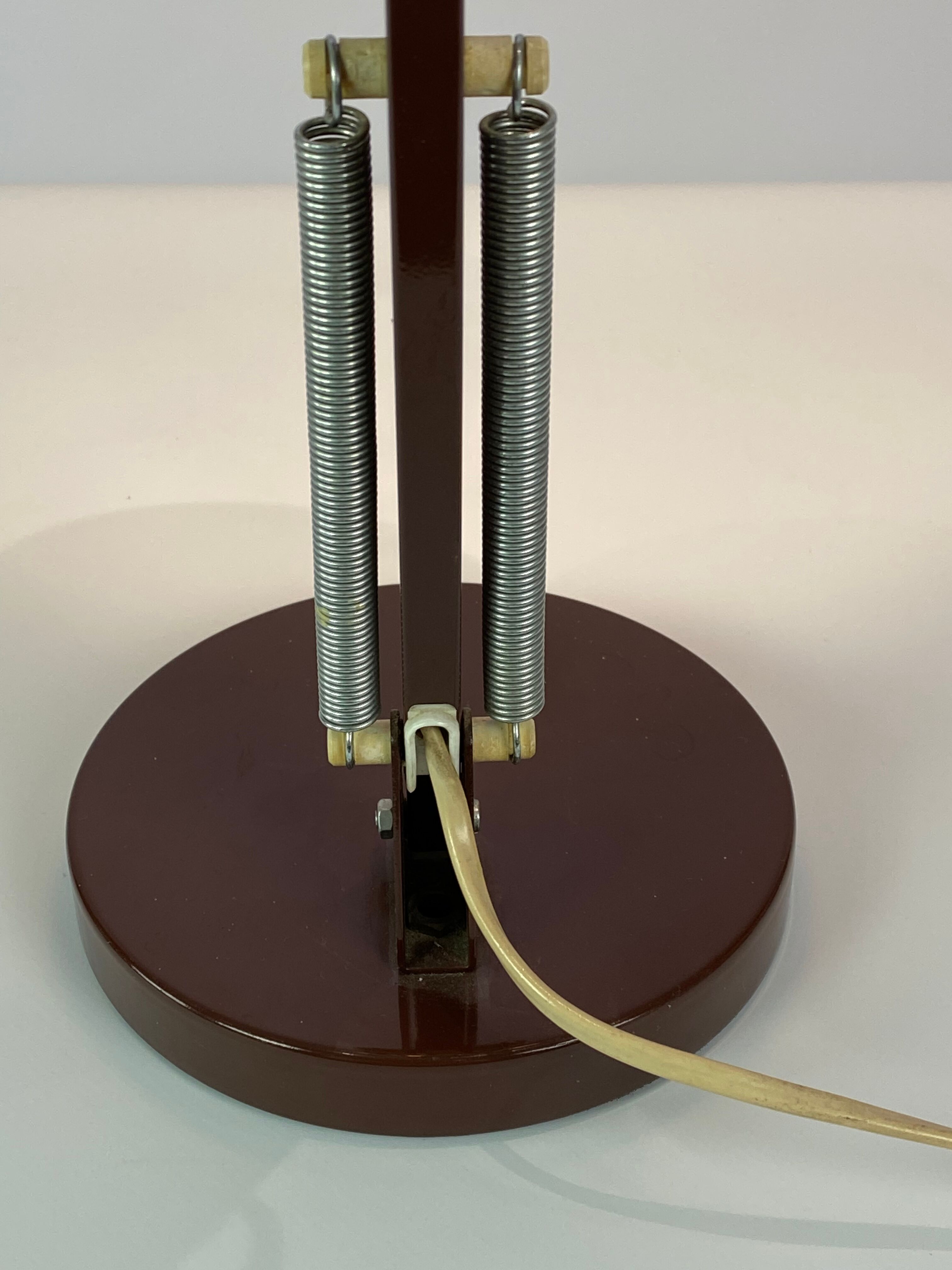 Table lamp in brown lacquered metal, of Danish design from the 1970s