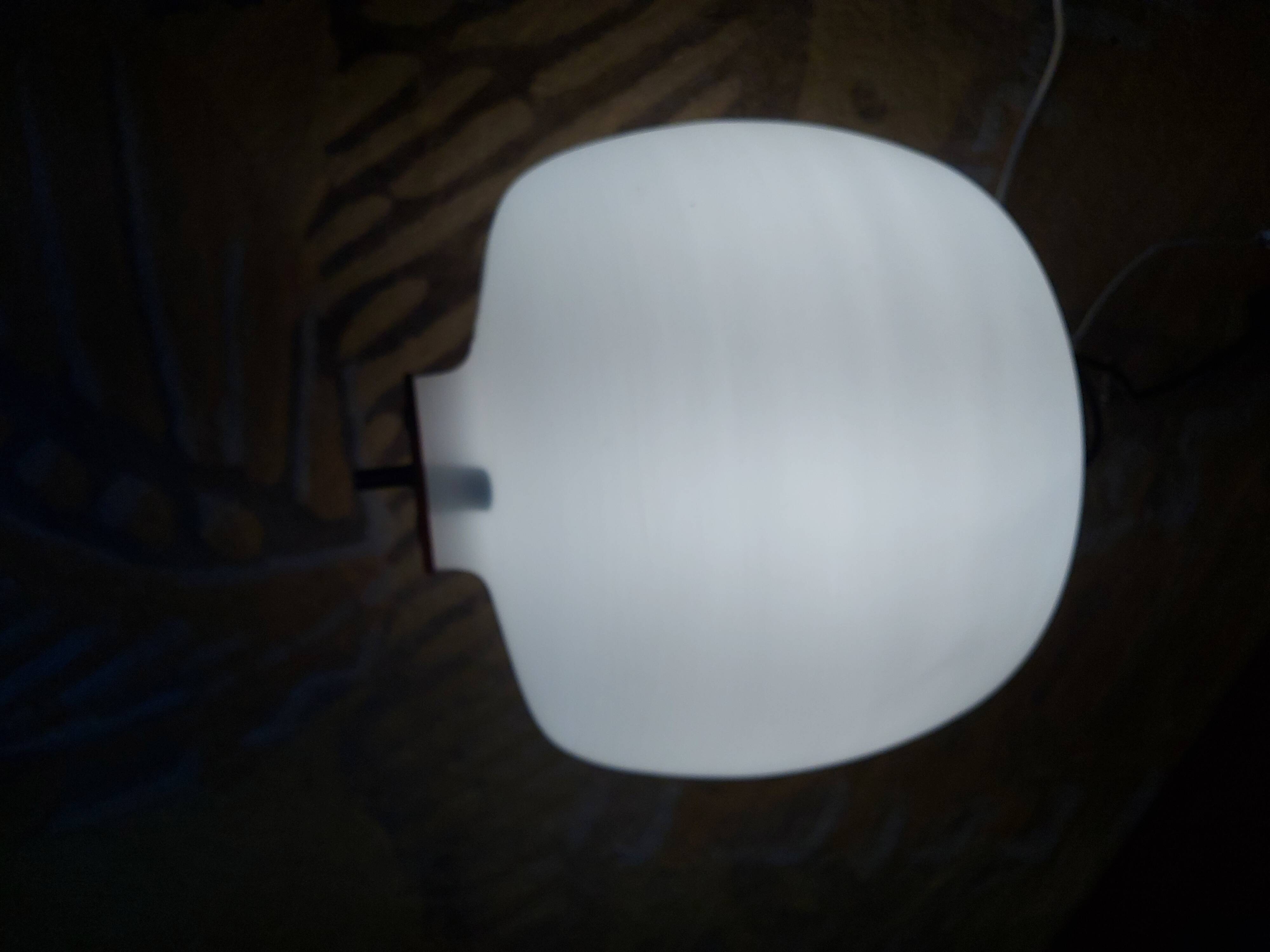 50's, 60'S design pendant lamp in opaline and teak by Goffredo Reggiani.