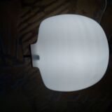 50's, 60'S design pendant lamp in opaline and teak by Goffredo Reggiani.