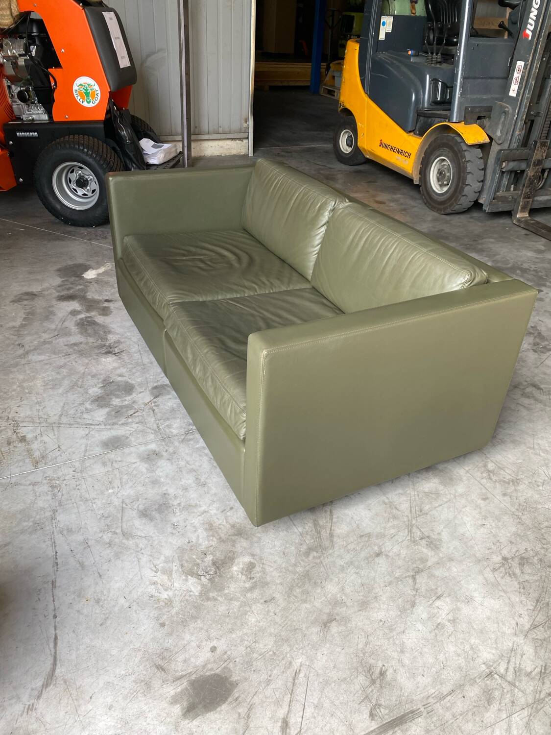 Pfister sofa for Knoll in khaki leather