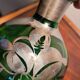 Murano glass alcohol bottle green & silver 1930s - 1940s.