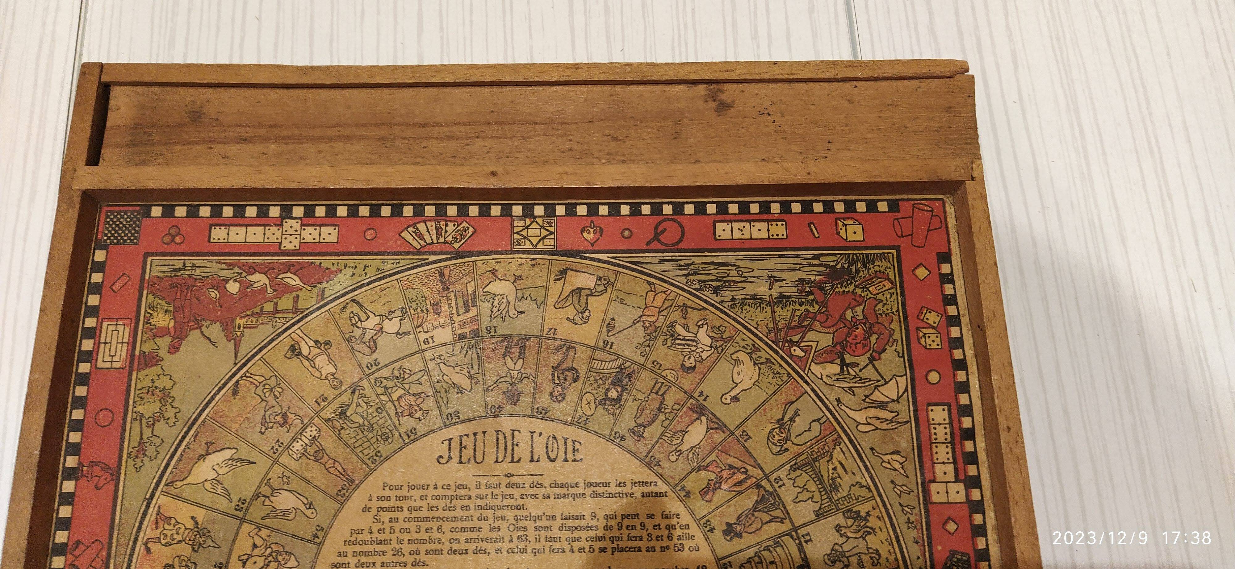 Very old game of goose and checkers