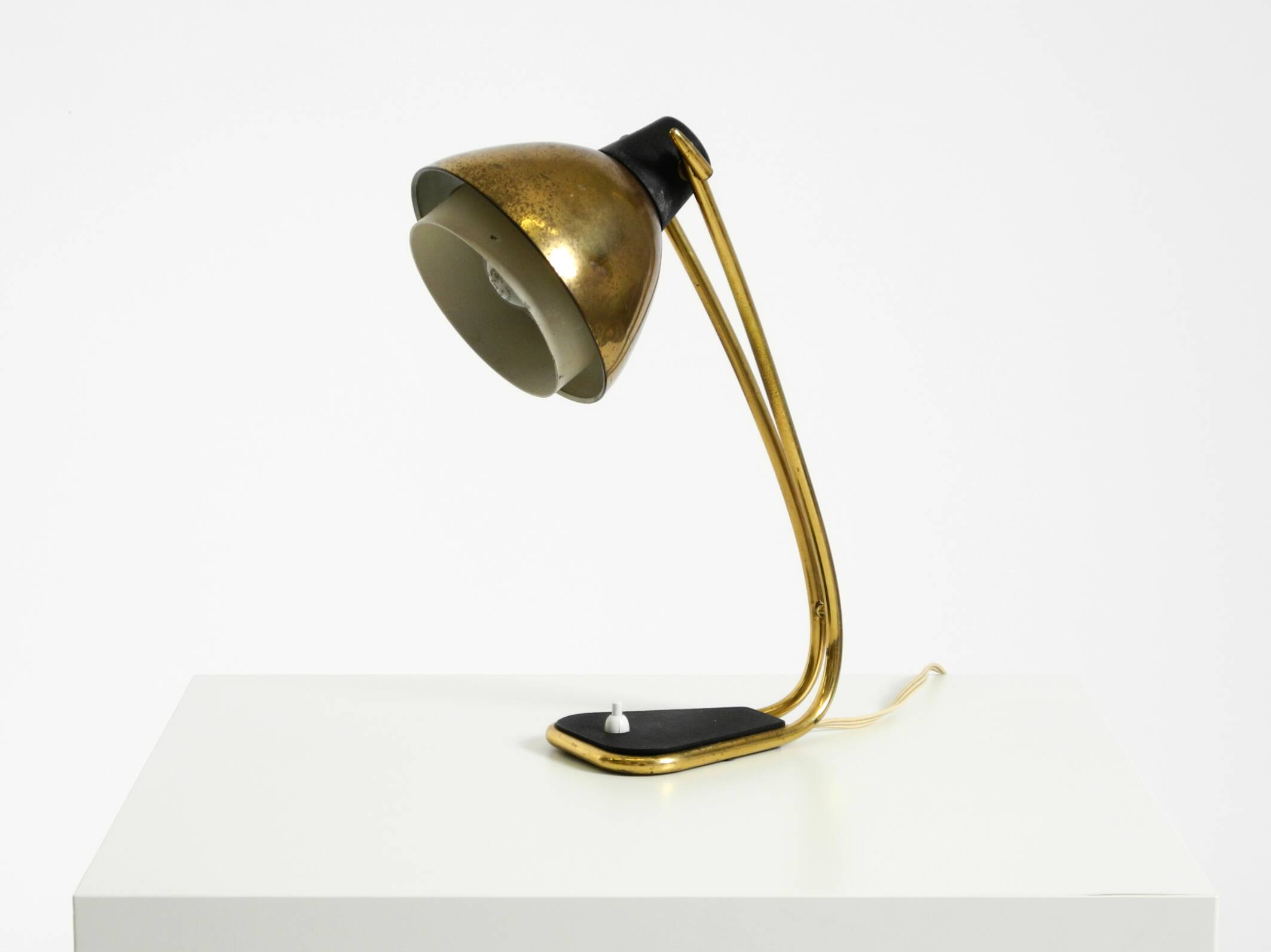Rare large Mid Century Modern brass table lamp with beautiful patina