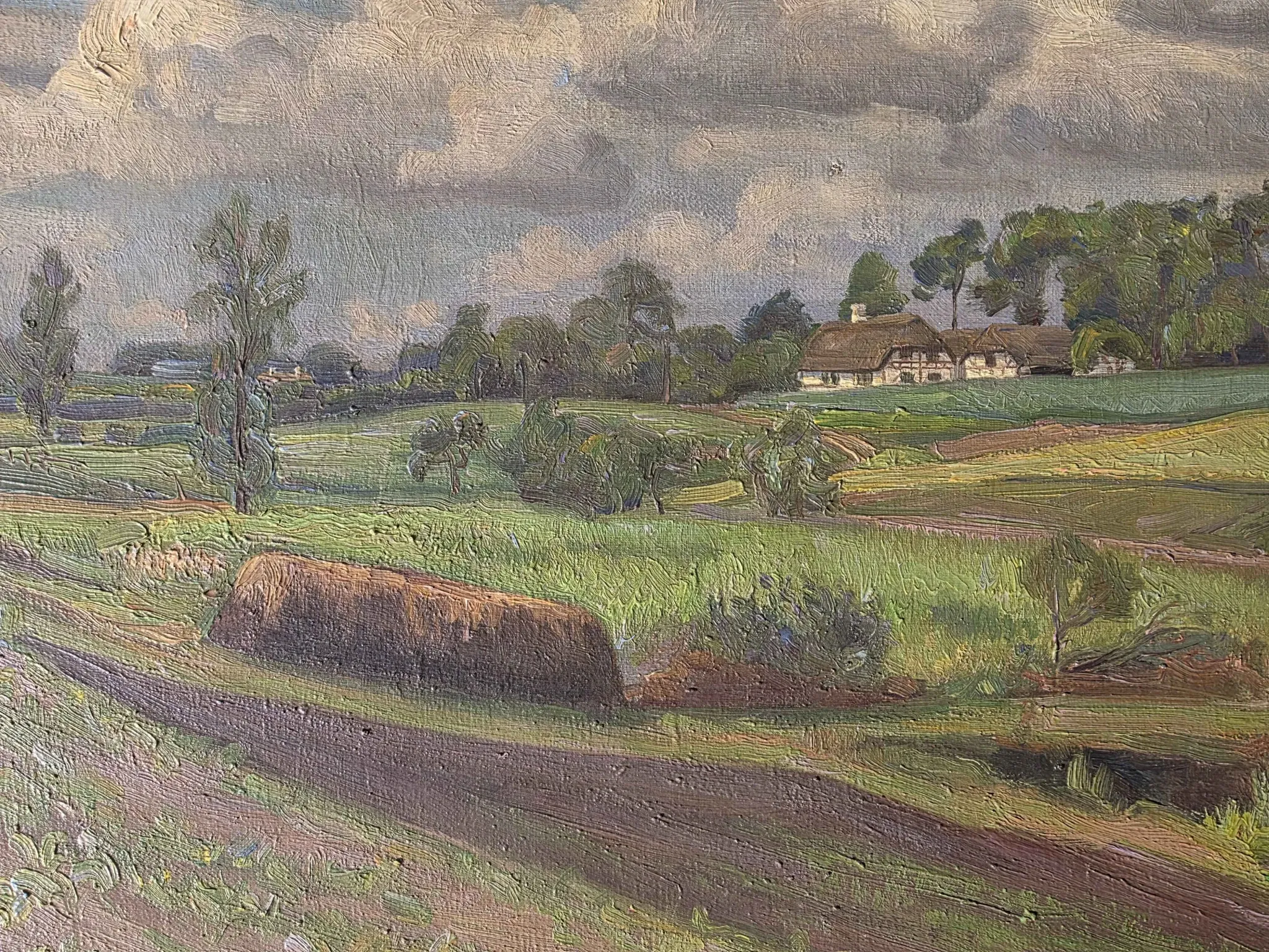Vintage Impressionist Landscape Oil Painting by Holger Havrehed