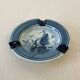Vintage ashtray Delft Holland 417 Pyramid – blue earthenware with boat decoration