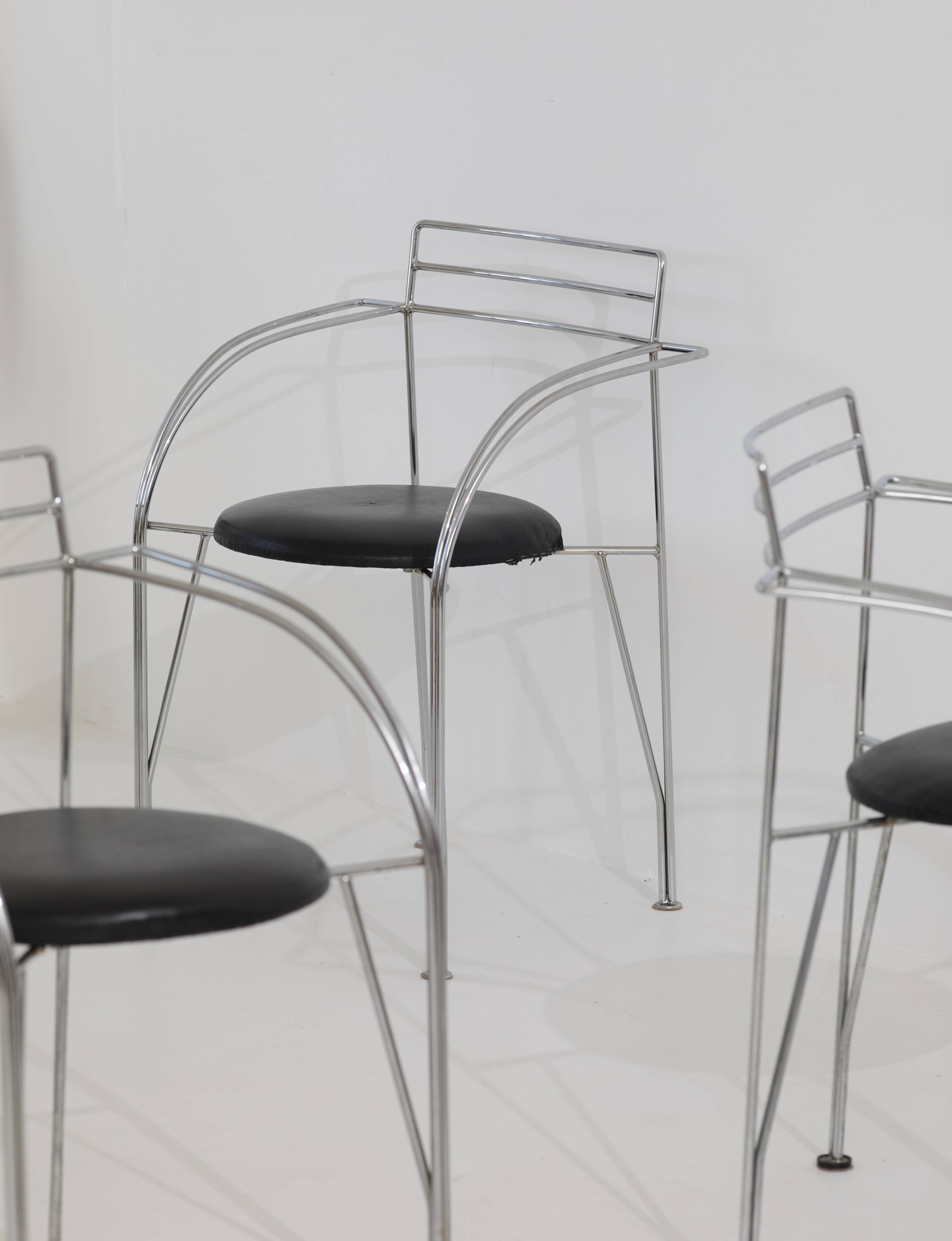 4 Silver Moon Chairs / Armchairs by Pascal Mourgue for Fermob 1980