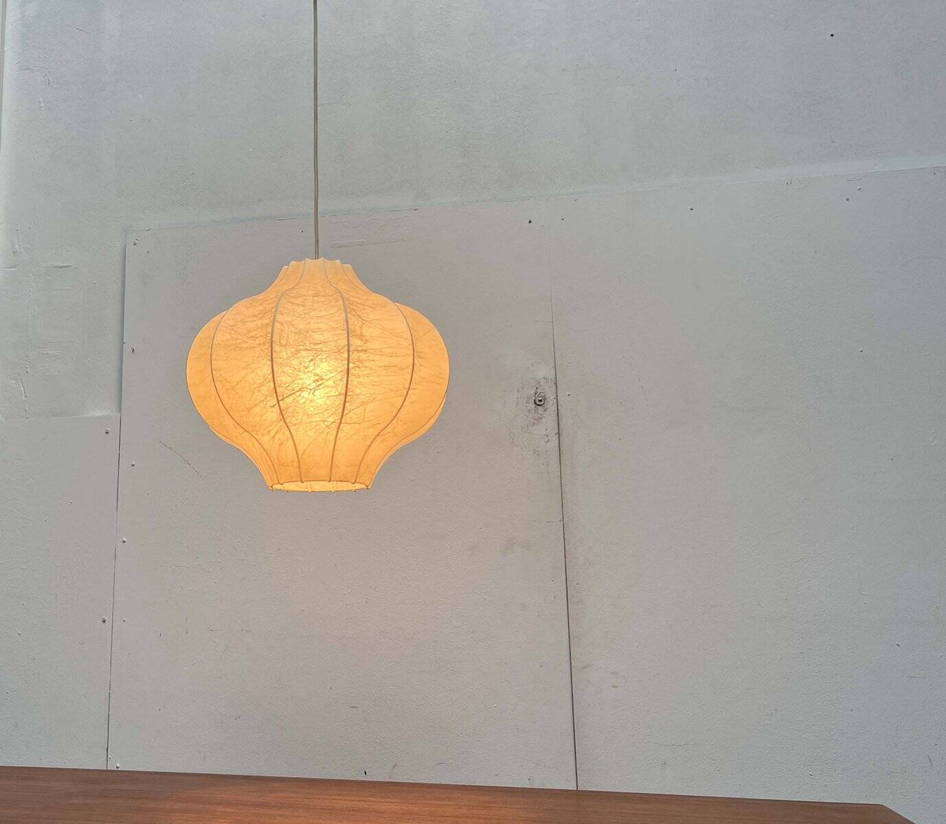 Modern mid-century Cocoon pendant lamp by Friedel Wauer for Goldkant Leuchten, 1960s.