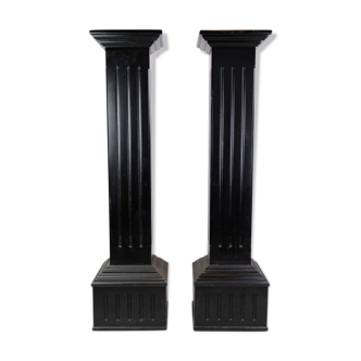 Pedestals with black paint in louis seize style from around the year 1980s