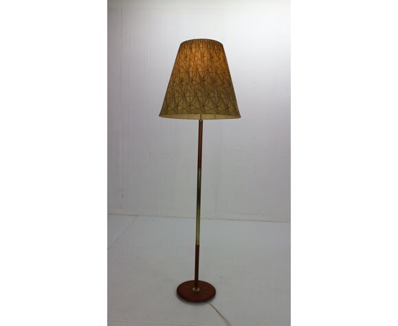 Danish Mid Century Modern Teak And Brass Floor Lamp 1950s Selency Danish Mid Century Modern Teak And, Mid Century Teak Brass Lamp