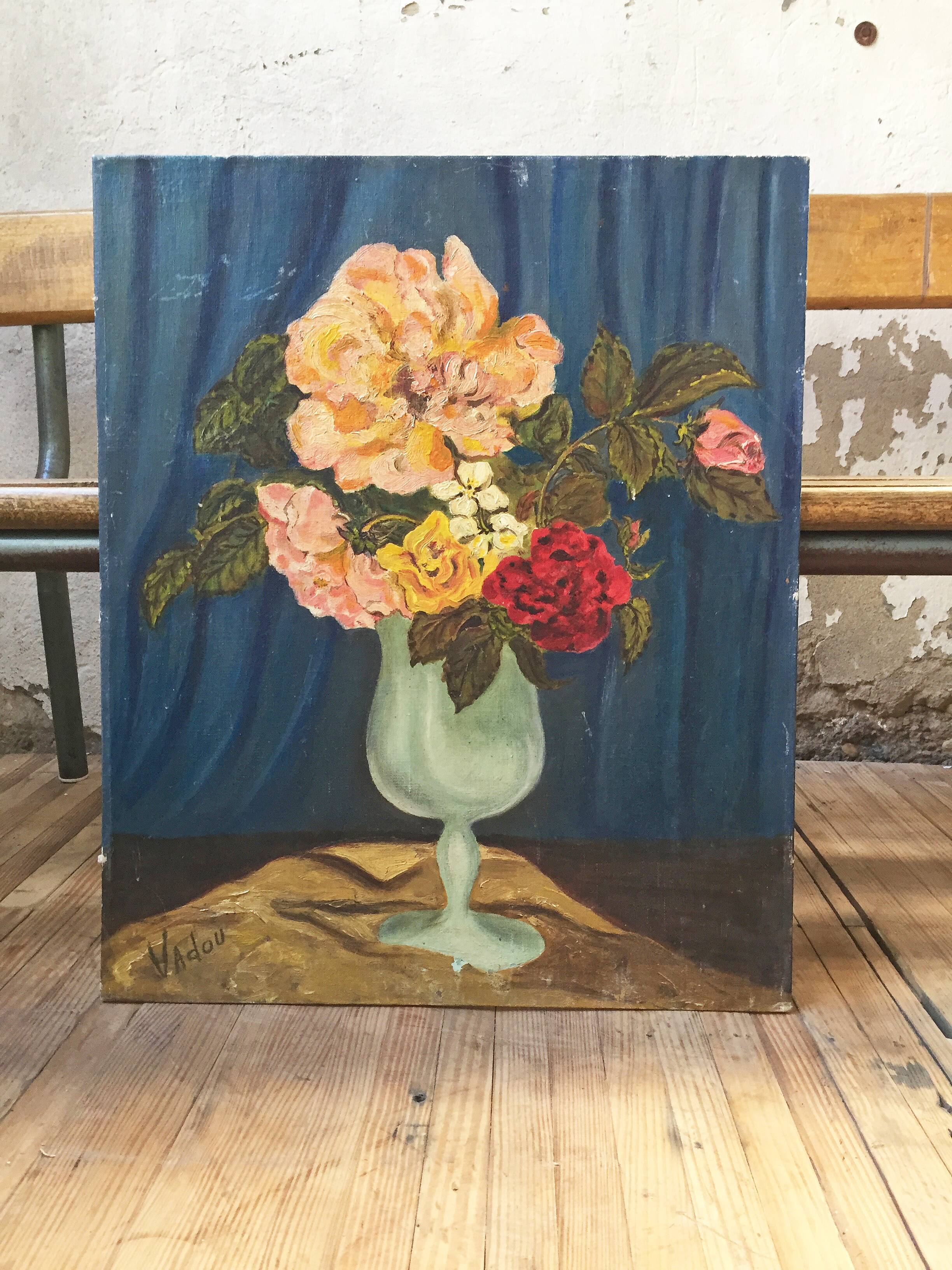 Canvas oil flowers