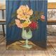 Toile huile fleurs
