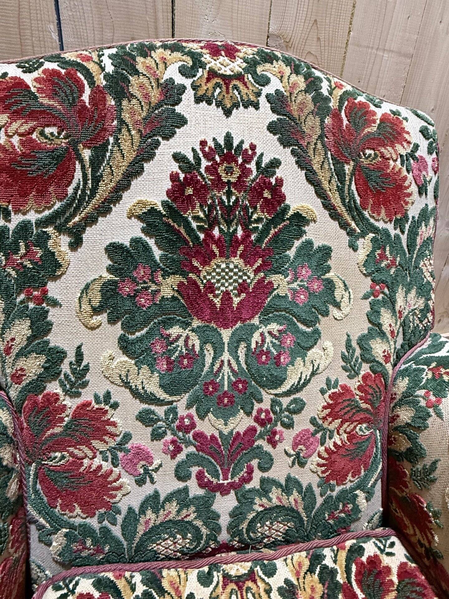 Pair of Louis XV style velvet bergère armchairs