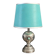 Chrome and turquoise metal table lamp