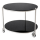 STRIND rolling side table – IKEA vintage, smoked glass & chrome
