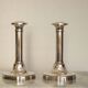 Pair of mid-century silver-plated metal candleholders