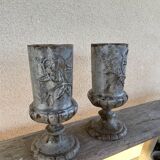 Paire vases ancien en fonte