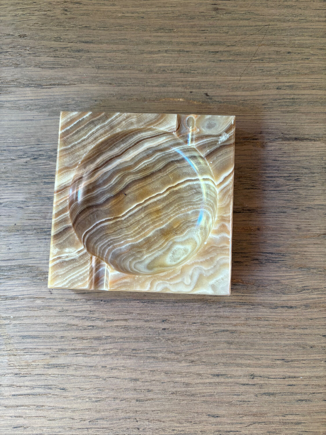 vintage quartz stone ashtray